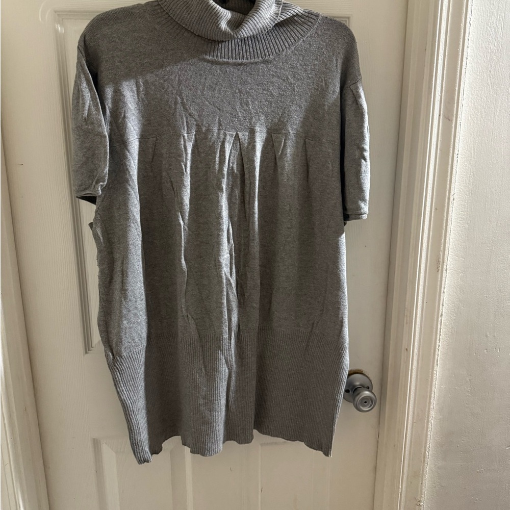 Chic Gray Turtleneck Sweater Dress